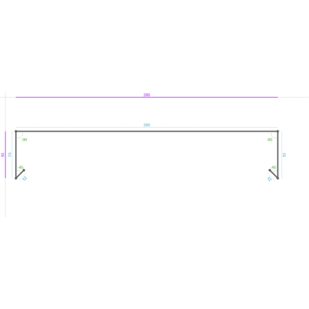 ALUMINIUM Prélaqué 1003 - Satiné, 15/10, Dev. 404, Lg. 1000